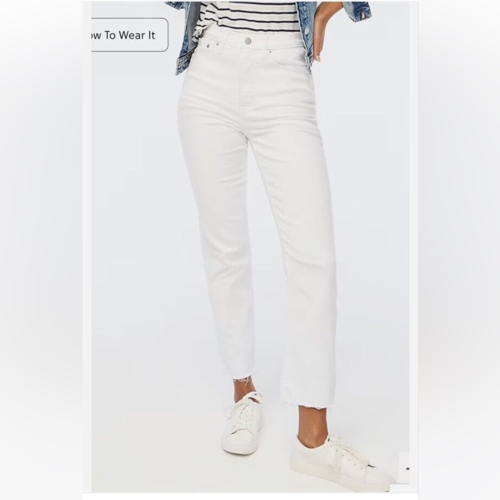 J. Crew Factory Stovepipe Straight Jean in Signature Stretch White size 26